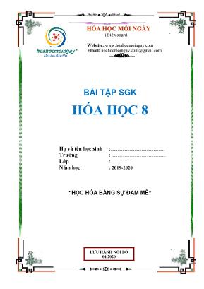 Bài tập SGK Hóa học 8 - Năm học 2019-2020